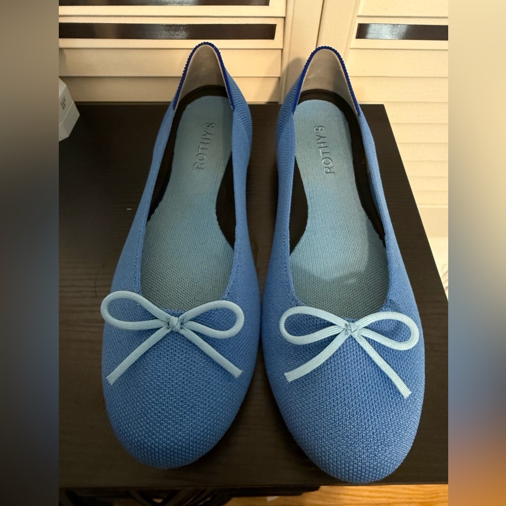 Rothy's Blue Flats with Bow 9.5